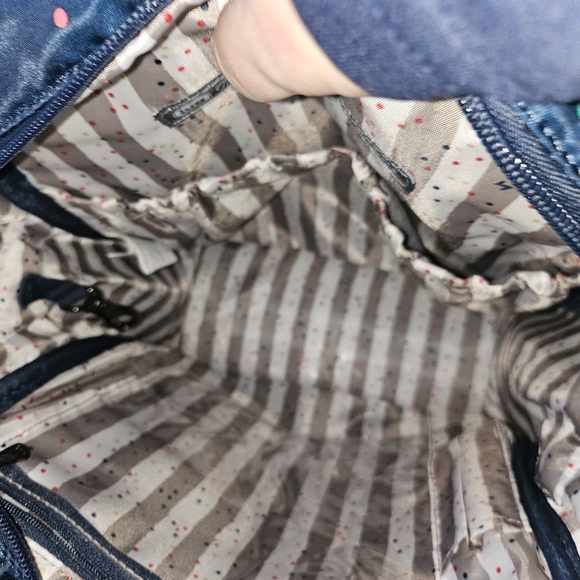 Lug Mini Puddle Jumper Backpack Convertible Tote Rainbow Navy - Picture 7 of 8